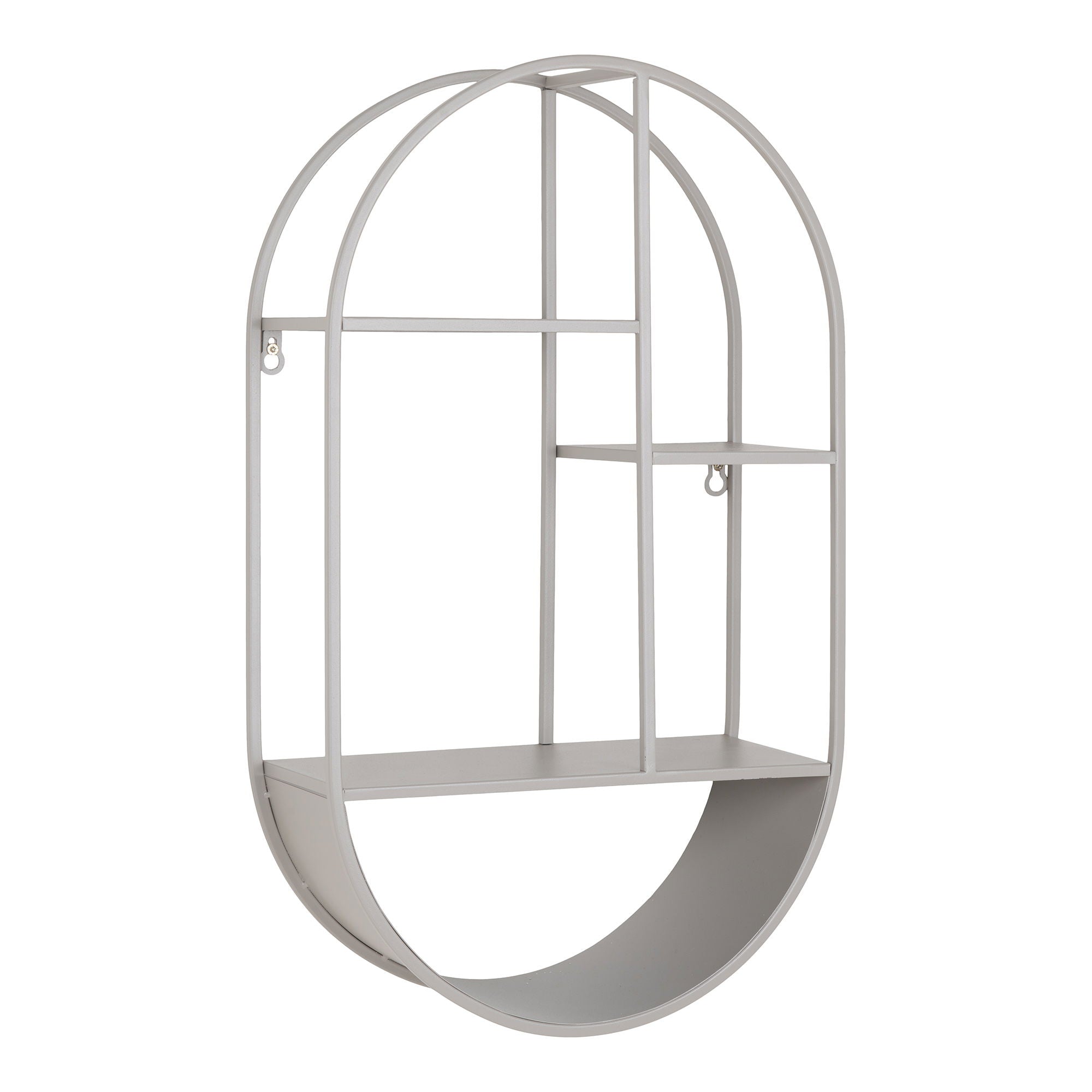 Feira – Wandregal, oval, Stahl, grau, 35 × 15 × 60 cm